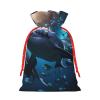 Pyjwyfmy Sea Animals Stingrays Print Christmas Gift Bags,Santa Wrapping Bag,Christmas Canvas Gift Bags With Drawstrings,Present Bag view 2
