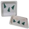 Perfect Stix 7 inch wooden Christmas Tree Design. Pack of 30 wooden disposable plates. Christmas tree design in green. view 1