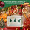 Perfect Stix 7 inch wooden Christmas Tree Design. Pack of 30 wooden disposable plates. Christmas tree design in green. view 3