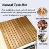 Large Teak Wood Shower Mat - Waterproof Bath Mat for Bathroom Floor - Slated Platform Square Rectangle - Inside/Outside Shower Accessory view 3
