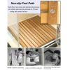 Large Teak Wood Shower Mat - Waterproof Bath Mat for Bathroom Floor - Slated Platform Square Rectangle - Inside/Outside Shower Accessory view 4