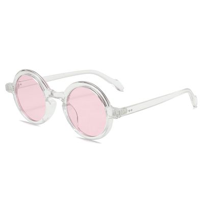 SightPerk Retro Round Ultraviolet-Proof Outdoor use Tinted Reading Glasses for Men and Women (Transparent & Pink, 1.5, x)