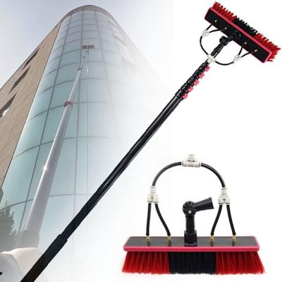 Window Cleaning Pole, Water Fed Telescopic Brush,Outdoor Window Cleaner, Cleaning Photovoltaic and Solar Panels,29FT/9M