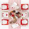 My Mind's Eye Red and Pink Striped Paper Plates 8 Holiday Plates, 11 x 11 Inches, Festive Christmas Tableware for Parties, Family Gatherings, and Seasonal Celebrations view 3