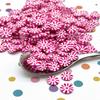 10mm Pink and Red Peppermint Polymer Clay Candy, Valentine Heart Sprinkles for Nail Art Decoden Funfetti Jimmies - Non Edible (15 gram Bag) view 1