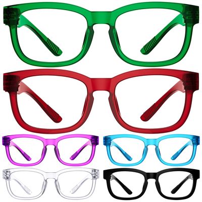 Eyekepper Square Reading Glasses 3.25, Readers for Women, 6 Pack Stylish