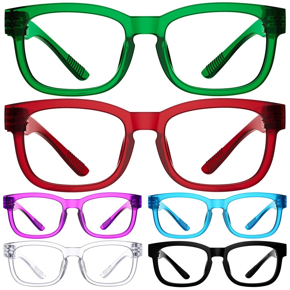 Eyekepper Square Reading Glasses 3.25, Readers for Women, 6 Pack Stylish