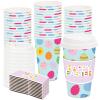 JarThenaAMCS 48 Set Happy Easter Disposable Coffee Cups with Lids and Sleeves 16 Oz Colorful Cute Easter Eggs Paper Drinking Cups To Go Coffee Cup for Spring Holiday Party Supplies view 1