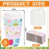 JarThenaAMCS 48 Set Happy Easter Disposable Coffee Cups with Lids and Sleeves 16 Oz Colorful Cute Easter Eggs Paper Drinking Cups To Go Coffee Cup for Spring Holiday Party Supplies view 2