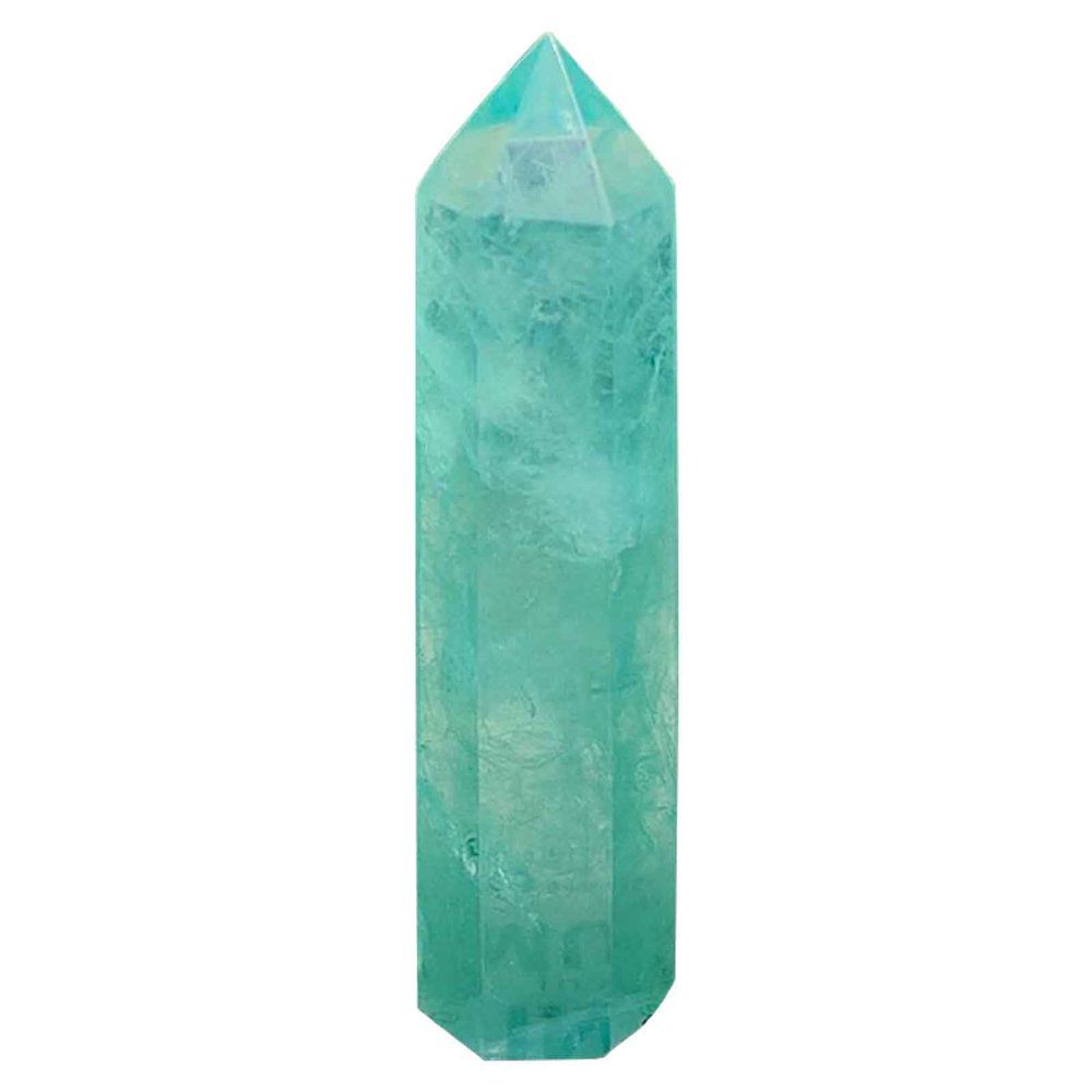 beisup Green Fluorite Crystal Towers Natural Healing Crystal Wand 6 Faceted Point for Chakra Meditation Home Decor Reiki Healing and Crystal Grid,3.74in(9.5cm)