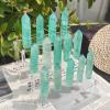 beisup Green Fluorite Crystal Towers Natural Healing Crystal Wand 6 Faceted Point for Chakra Meditation Home Decor Reiki Healing and Crystal Grid,3.74in(9.5cm) view 3