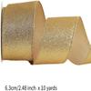 1 Rolls Christmas Ribbons Xmas Ribbons Festival Ribbon Xmas Theme Ribbons Gift Wrapping Ribbon DIY Crafts Ribbon for Xmas Festival DIY Crafts Party Supplies - Gold view 4