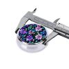 Round Mini Pill Box 3 Compartment Small Pill Box Purple Camellia Colorful Printed Travel Pill Box Portable view 4