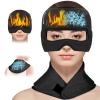 Blihouse 3-in-1 Migraine Relief Cap with Gel Eye Mask & Neck Ice Pack, Hot & Cold Therapy for Headaches, Sinus, Puffy Eyes, Reusable Headache Relief Gifts for Women & Men Black, Large view 1