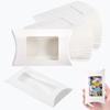 80 Pcs Pillow Gift Boxes with Windows,Kraft Paper Mini Pillow Packaging Box, Creative Favor Box Folding Treat Boxes with Clear Window for Bakery Candy Chocolate Jewelry Display Wedding Party Favor view 1