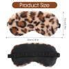 2 Pcs Plush Leopard Eye Mask Soft Sleeping Blindfold Eye Cover Comfortable Furry Faux Fur Sleeping Mask Satin Nap Night Eyeshade Cover for Women Men Gift (Brown, Coffee) view 2