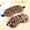 2 Pcs Plush Leopard Eye Mask Soft Sleeping Blindfold Eye Cover Comfortable Furry Faux Fur Sleeping Mask Satin Nap Night Eyeshade Cover for Women Men Gift (Brown, Coffee) view 3