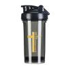 Christian Christ Jesus Cross 18 Ounce Shaker Cup,Fashion Theme Pattern Shaker Bottle Leak-proof Workout Shake Bottles 500ML/18 oz Perfect for Pre Workout Black 0 view 1