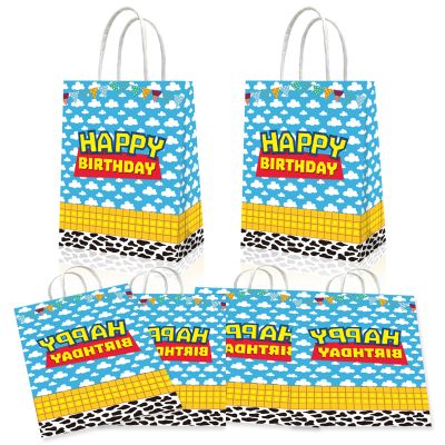 Eleventheart 20 Pcs Cartoon Birthday Decorations Blue Sky White Cloud Toy Theme Gift Bags for Boys and Girls kid party Supplies