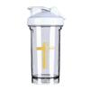 Christian Christ Jesus Cross 18 Ounce Shaker Cup,Fashion Theme Pattern Shaker Bottle Leak-proof Workout Shake Bottles 500ML/18 oz Perfect for Pre Workout White 0 view 1