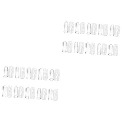 BEBEMOKO 20sets Finger Toothbrushes Soft Silicone Oral Massagers for Teething Relief -Grade Material with Storage Cases for Boy Girl and Pets
