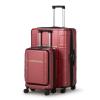 2 Pieces of Luggage, Suitcases, Luggage Set, Silicone Handles, Front Opening, Stylish Stripes, Silent Wheels, Spinner Wheels, Interior Organization, TSA Combination Lock, 20/28 Inches, Burgundy view 1
