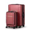 2 Pieces of Luggage, Suitcases, Luggage Set, Silicone Handles, Front Opening, Stylish Stripes, Silent Wheels, Spinner Wheels, Interior Organization, TSA Combination Lock, 20/28 Inches, Burgundy view 2