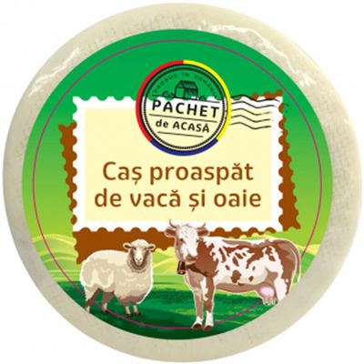 Cas de vaca si oaie Pachet de Acasa (Cow's & sheep's Milk cheese) 300g / Romanian cheese