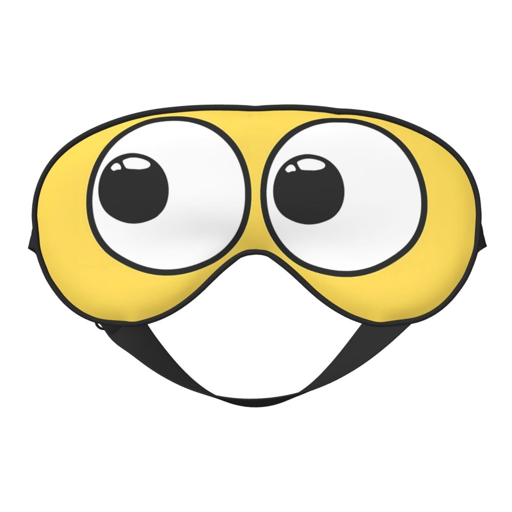 SEOCKA Cartoon Cute Eyes Yellow Sleep Mask Sleeping Eyes Masks Adjustable Eyeshade Cozy Blindfold Block Out Light Eyes Cover for Travel Yoga Nap Shift Work