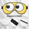 SEOCKA Cartoon Cute Eyes Yellow Sleep Mask Sleeping Eyes Masks Adjustable Eyeshade Cozy Blindfold Block Out Light Eyes Cover for Travel Yoga Nap Shift Work view 4