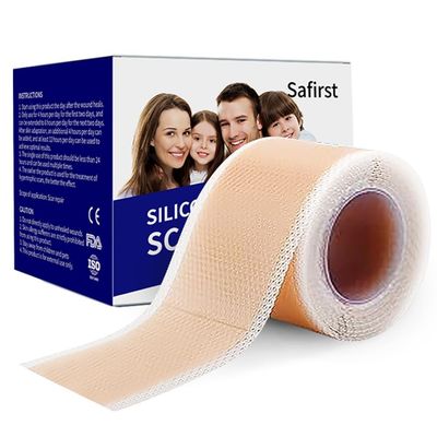 Safirst Silicone Scar Sheets 1.6"x59" Roll-1.5M Scars Removal Treatment Medical Grade Silicone Scar Tape for Skin Resuable Strip for Tummy Tuck,Incision,Keloid,C-Section,Burn,Acne Scars