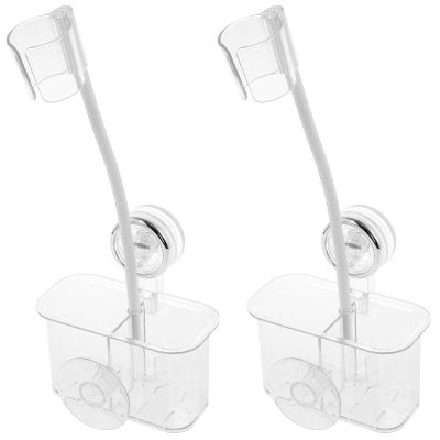 2Pcs Hair Dryer Holder Adjustable Suction Cup Blow Dryer Organizer Wall Mounted Hair Dryer Hanger Hands Hair Dryer Storage Rack Hairdryer Stand with Storage Grid for Hair Dryer US(2,transparent color)