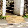 FIDSEJEONA Outdoor Steps Curb Ramp 35.4x17x7in, Wooden Entry Ramps, Steps Transition Ramp, Portable Mobile Threshold Rise Ramps, for Walkers/wheelchairs/Walker/Bicycles/Electric Vehicles view 3