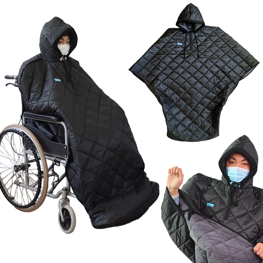 Rusopobe Full Body Protection Blanket for Wheelchair Users, Lightweight Wheelchair Blanket Waterproof Wheelchair Coat Wheelchair Knee Blanket for Adults(Height Above 175cm)