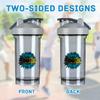 Vintage Sunflower Bahamas Bahamian Flag 18 Ounce Shaker Bottle Drink Mixer Leak-proof Pre Workout Protein Shakes Meal Replacement Shakes Bottles 500ML/18 Oz Gray view 3