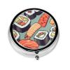 Round Pill Box 3 Compartment Medicine Pill Case Sushi Pill Box for Purse Pocket Waterproof Metal Pill Container Portable Pill Holder Mini Pill Organizer for Travel or Daily view 4