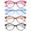 KoKoBin Reading Glasses Cat Eye 2.75 with 4 Pair Comfort Spring Hinges Fashion Ladies Eyeglasses view 1