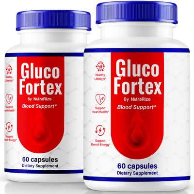 (2 Pack) Gluco Fortex Capsules, Official GlucoFortex Pills For A Healthy Body, All Natural Formula To Support Healthy Levels, Active Lifestyle & Overall Well-Being, Premium Gluco Fortex (120 Capsules)