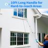 10Ft Window Cleaning Kit with Extension Pole, 14" Squeegee and 15" Scrubber with Long Handle, Window Cleaner Tool Washing Equipment for Outdoor High Windows Glass view 3