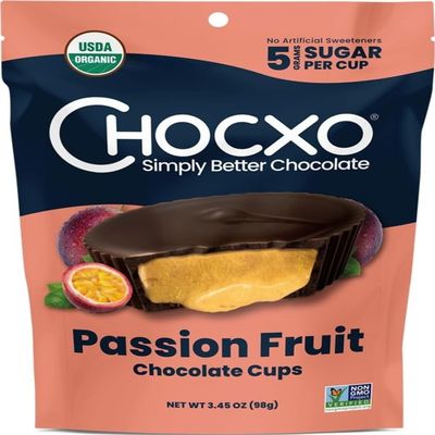 Chocxo, Cups Chocolate Milk Passion Fruit, 3.45 Ounce
