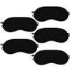 5 Pcs Eye Masks, Sleeping Mask Lightweight Shade Blindfold, Eye Covers for Sleeping Travel Sleep Party Games, Unisex (Black) view 1