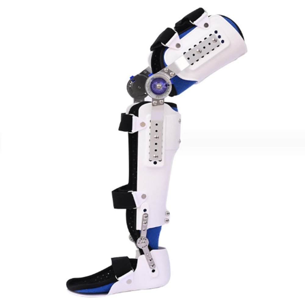 DESALAI Adjustable ROM Hinged Knee Brace with Side Leg Stabilizers,Post Op Knee Support Orthosis Immobilizer for Women and Men,Knee Pain Left Leg and Right Leg, Right