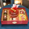 Ghasitaram Gifts Jaiccha Christmas Gifts Pink Hamper Tray with 500 gms Plum Cake view 1