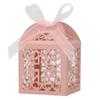 50PCS Cross Favor Boxes, Baptism Favor Boxes with 50 Ribbons, Hollow Cross Design Wedding Candy Boxes for Wedding Celebrations and Religious Events view 1