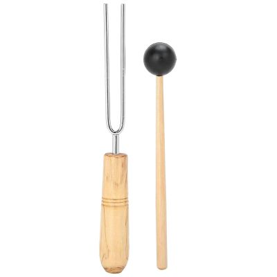 Handheld Tuning Fork Handheld Tuning Fork Tuning Fork Hammer Set, Aluminum Alloy Tuning Fork for Sound Healing Therapy 256HZ Tuning Fork with Wooden Hammer