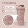 BlenderBottle Sport Flip Shaker Cup Insulated Stainless Steel Water Bottle with Wire Whisk, 25-Ounce, Brown Flowers view 2