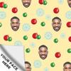 JAM Paper Custom Printed Matte Christmas Wrapping Paper Sheets - Personalized Face Image - 20" x 28" - Light Yellow - 5 Sheets Per Pack view 1