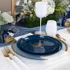 6.3" Disposable Chanukah Hanukkah Blue Plastic Plates with Gold Glitter (50, 10.6) view 2