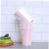 16pcs Rainbow Film Paper Cups Disposable Cups for Birthday Parties Wedding Events Banquet Safe Tableware view 3