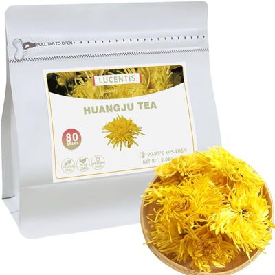 100% Pure Natural Dried Yellow Chrysanthemum Flower Tea (Huangju ) 2.82oz/80g Bulk, Caffeine-Free, Soothes Eyes & Clears Heat, Traditional Chinese Herbal Tea